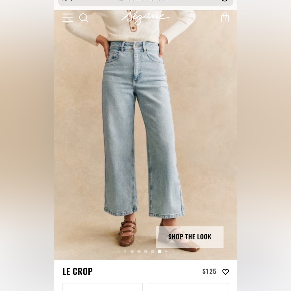 Sezane Light Blue Cropped Jeans